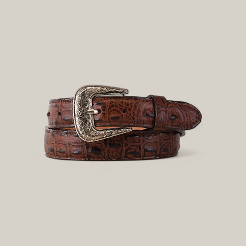 Caiman Print Brown Belt - Texas Buckle - Kids