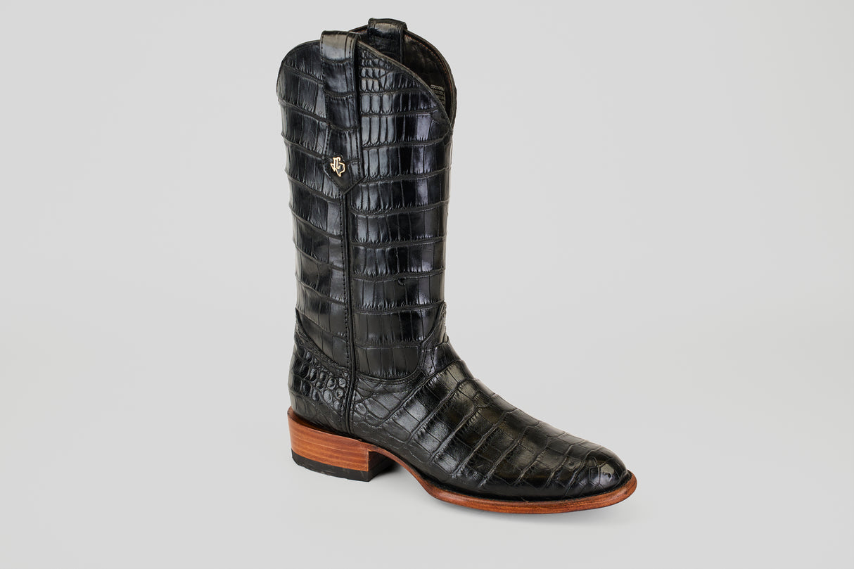 James - Black - Round Toe (Full Alligator)