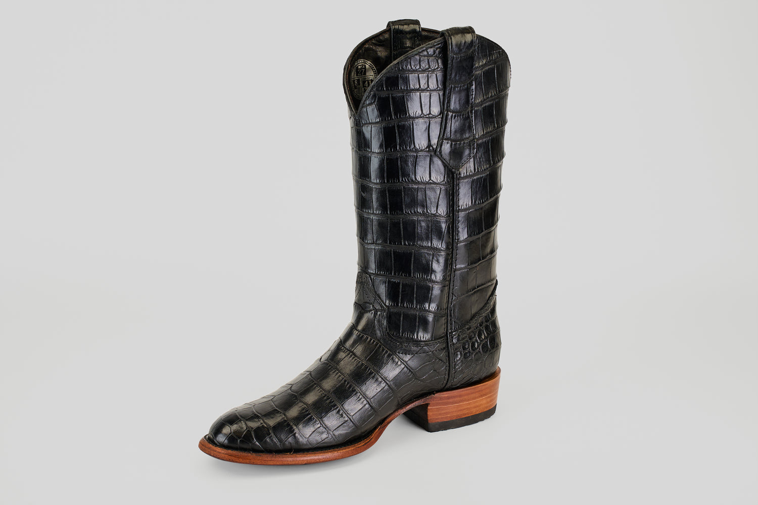 James - Black - Round Toe (Full Alligator)