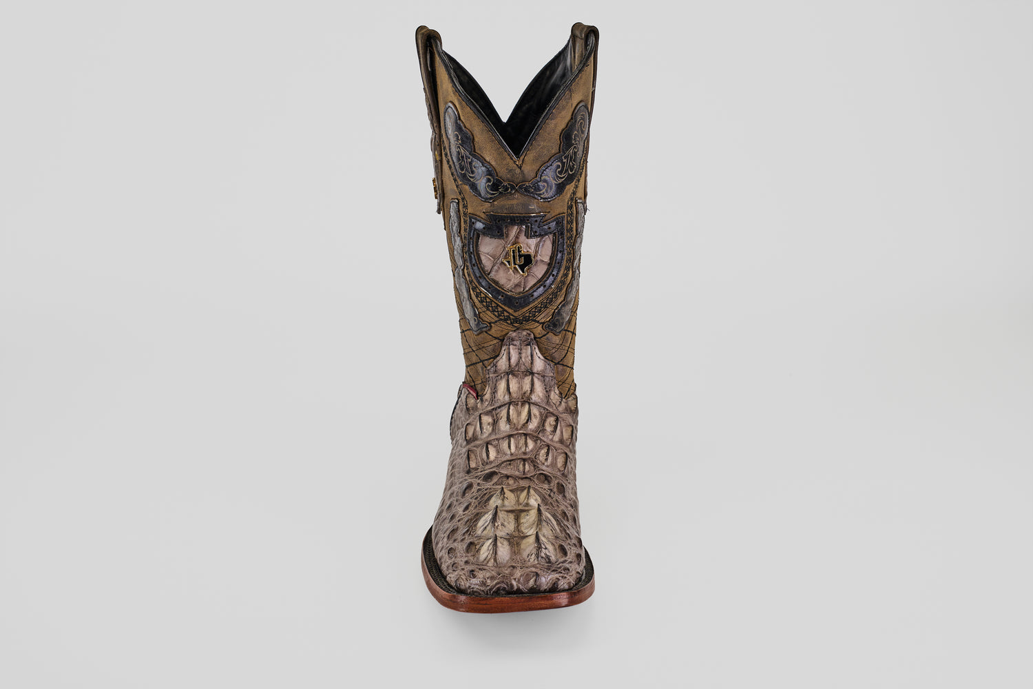 James - Gray - Square Toe (Alligator Head)