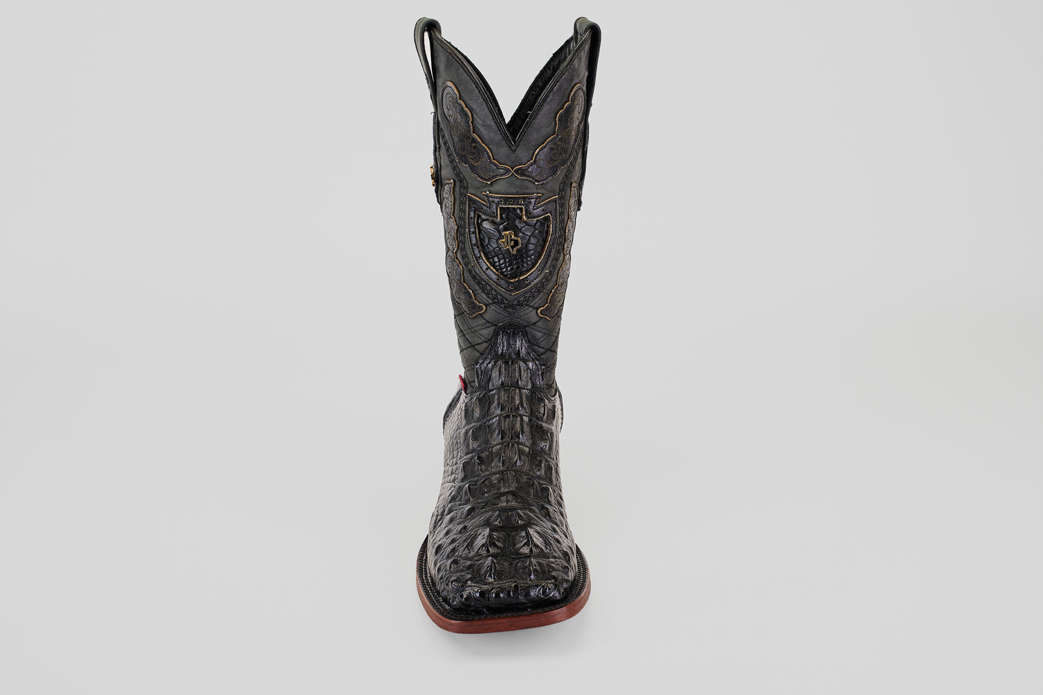 James - Black - Square Toe (Alligator Head)