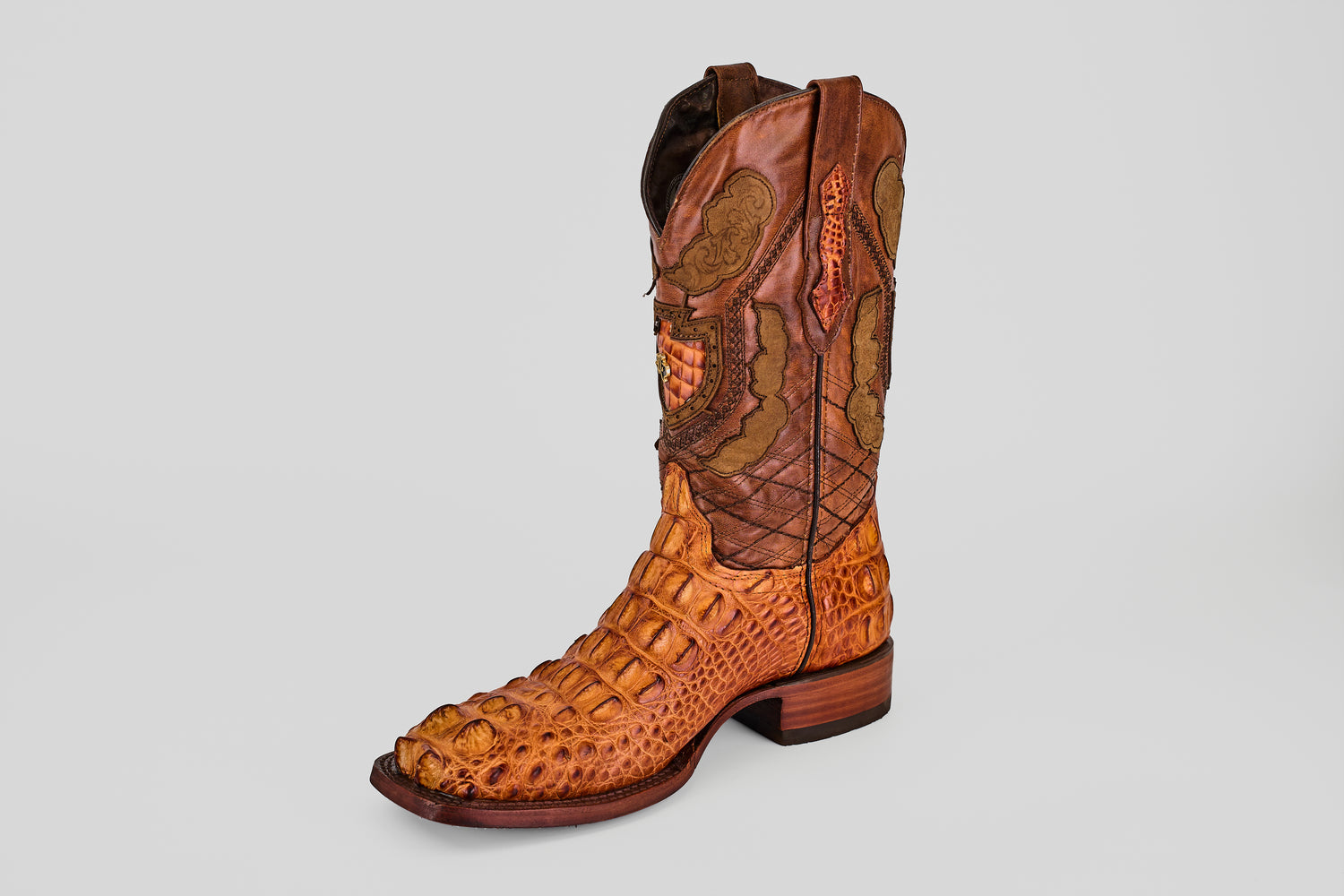 James - Cognac - Square Toe (Alligator  Head)