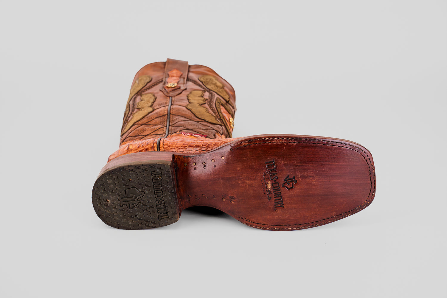 James - Cognac - Square Toe (Alligator  Head)