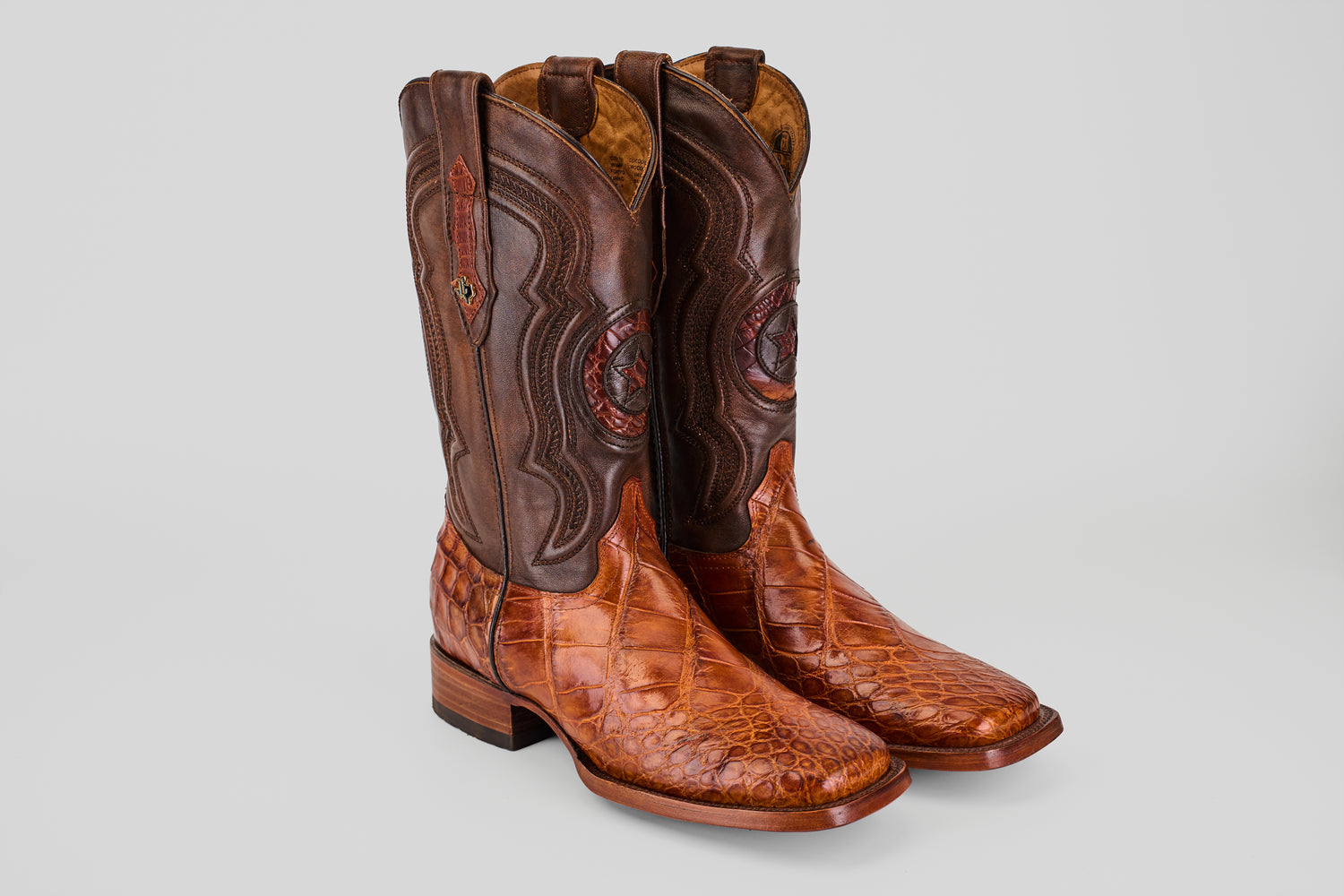 James - Cogñac - Square Toe (Alligator Hornback)