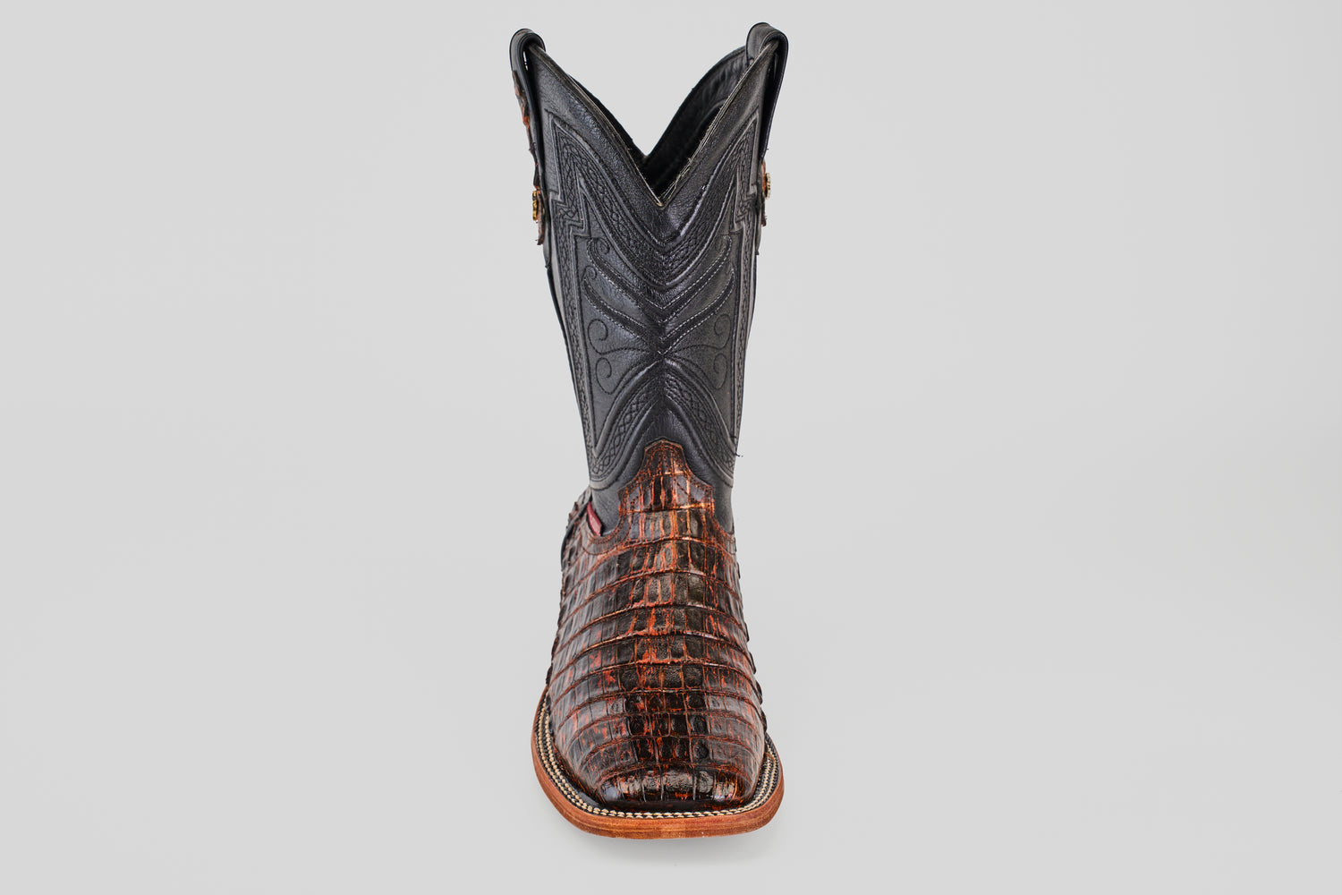 Exotic Caiman Tail - Rustic Cogñac - Square Toe