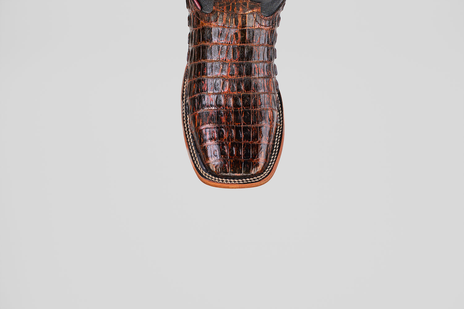 Exotic Caiman Tail - Rustic Cogñac - Square Toe