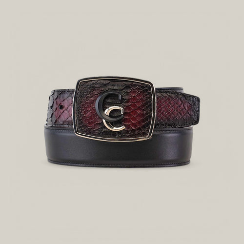 BC324 Black Cherry Python Exotic Strip Belt