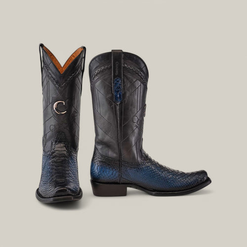 CU736 Lisboa Blue Python Laser & Woven