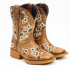 Kids Cowboy Boots - Brown - Square Toe (TCK018)