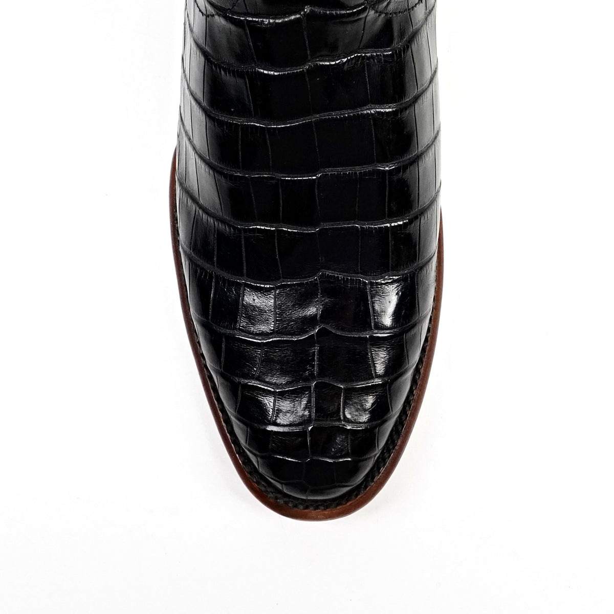 James Full Alligator Boots - Black - Round Toe (FU220) - Gomez Western Wear