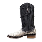 Tanner Platinum Python Boots - Natural - Square Toe - Gomez Western Wear