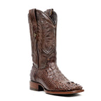 James Alligator Head Boots - Brown - Square Toe (LG10) - Gomez Western Wear