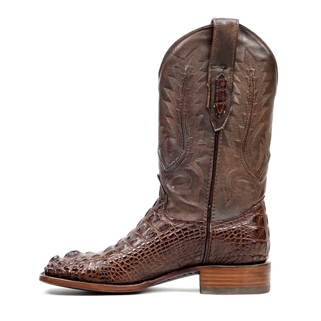 James Alligator Head Boots - Brown - Square Toe (LG10) - Gomez Western Wear