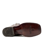 James Alligator Head Boots - Brown - Square Toe (LG10) - Gomez Western Wear