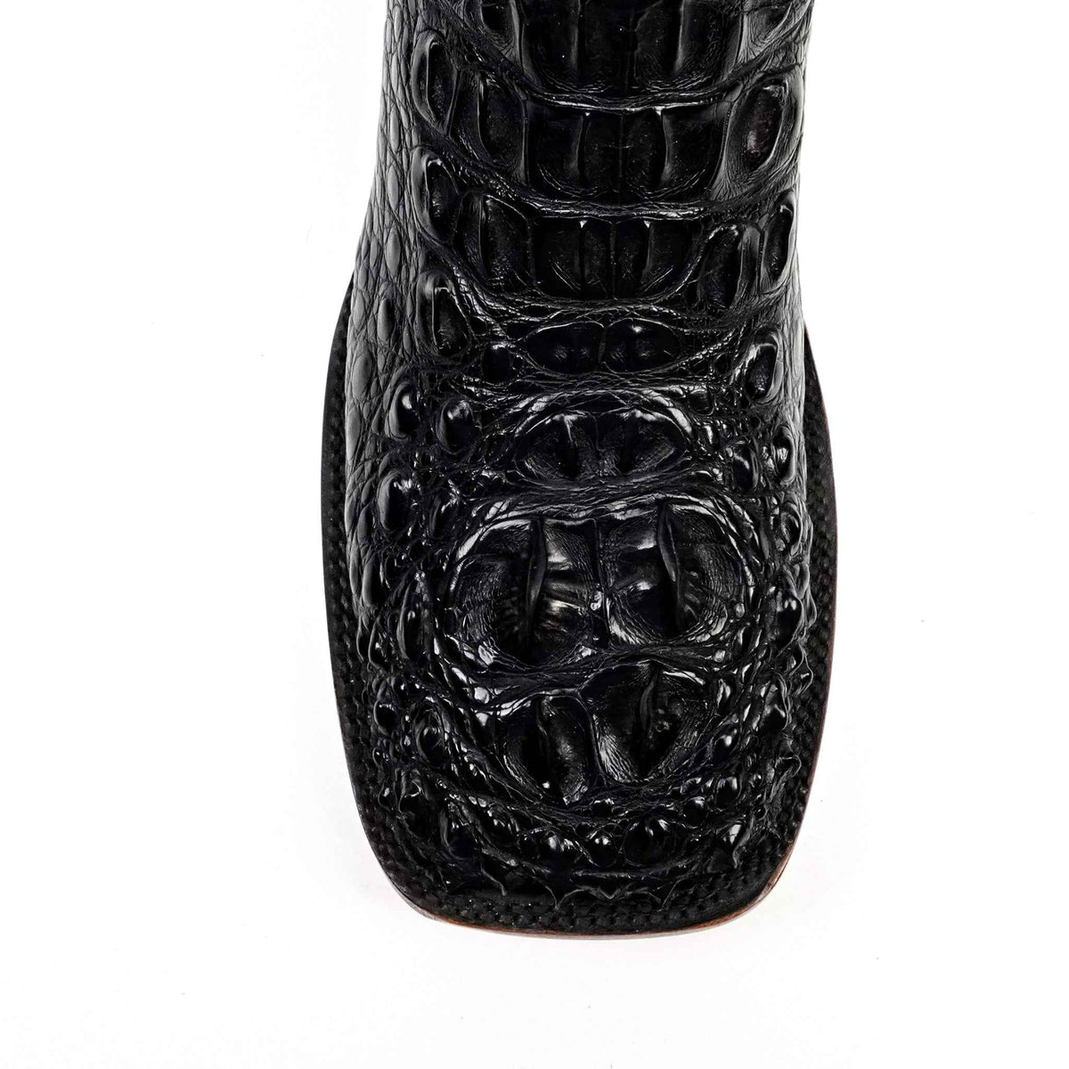 James Alligator Head Boots - Black - Square Toe (AP50)