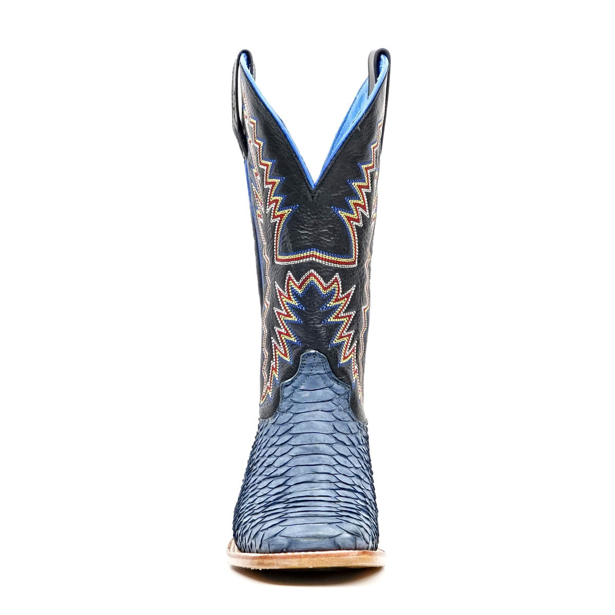 Braxton Python Boots - Denim Blue - Square Toe - Gomez Western Wear
