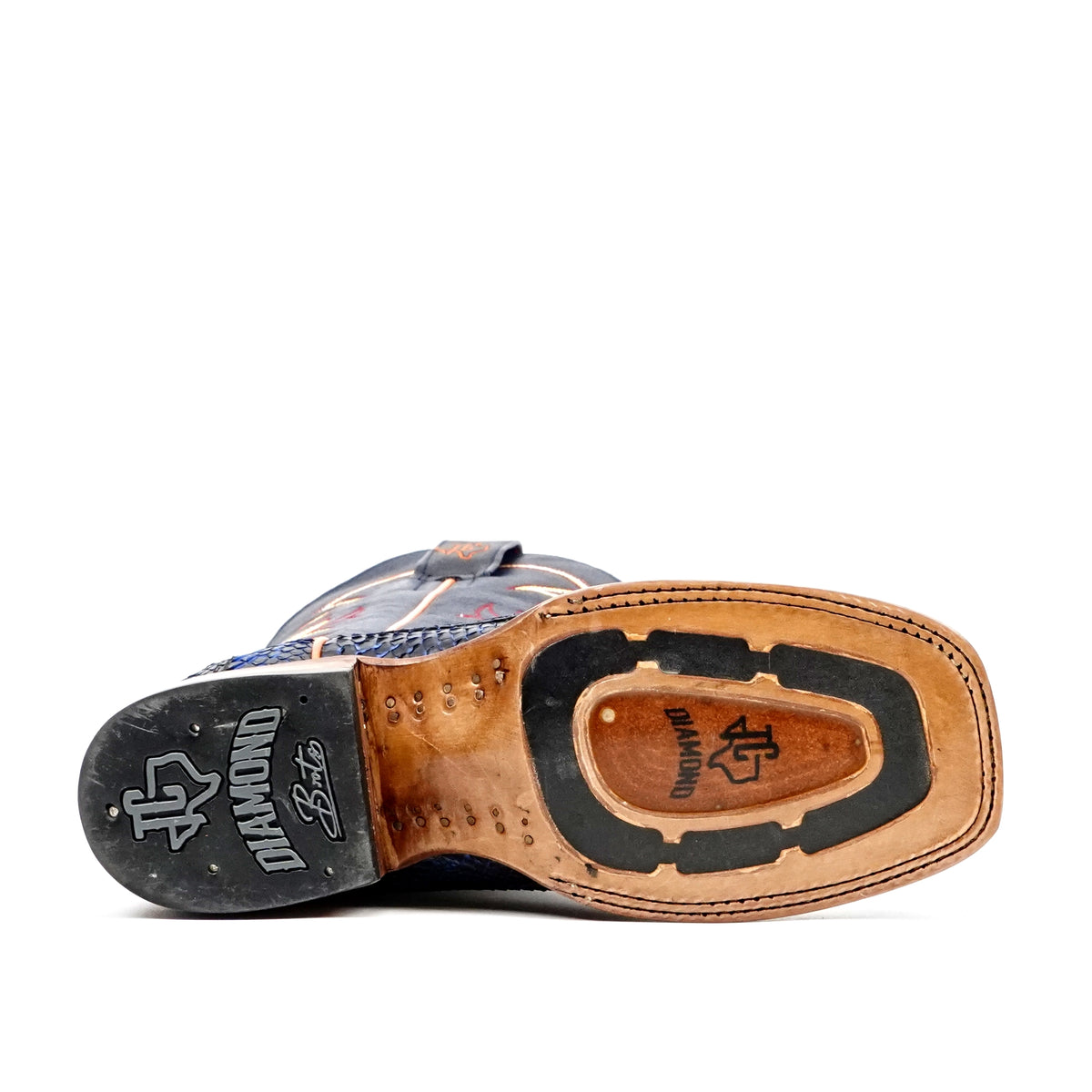 Braxton Python Boots - Navy Blue - Square Toe - Gomez Western Wear