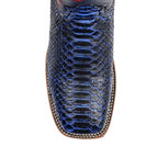 Braxton Python Boots - Navy Blue - Square Toe - Gomez Western Wear
