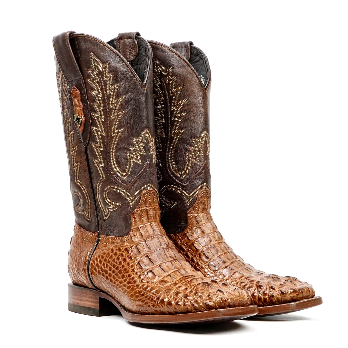 James Alligator Head Boots - Brandy - Square Toe (AP50) - Gomez Western Wear