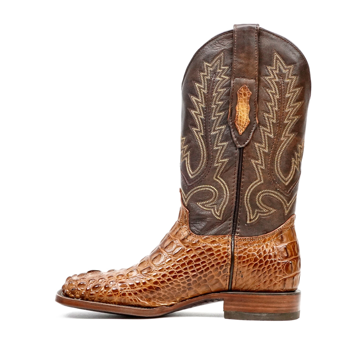 James Alligator Head Boots - Brandy - Square Toe (AP50) - Gomez Western Wear