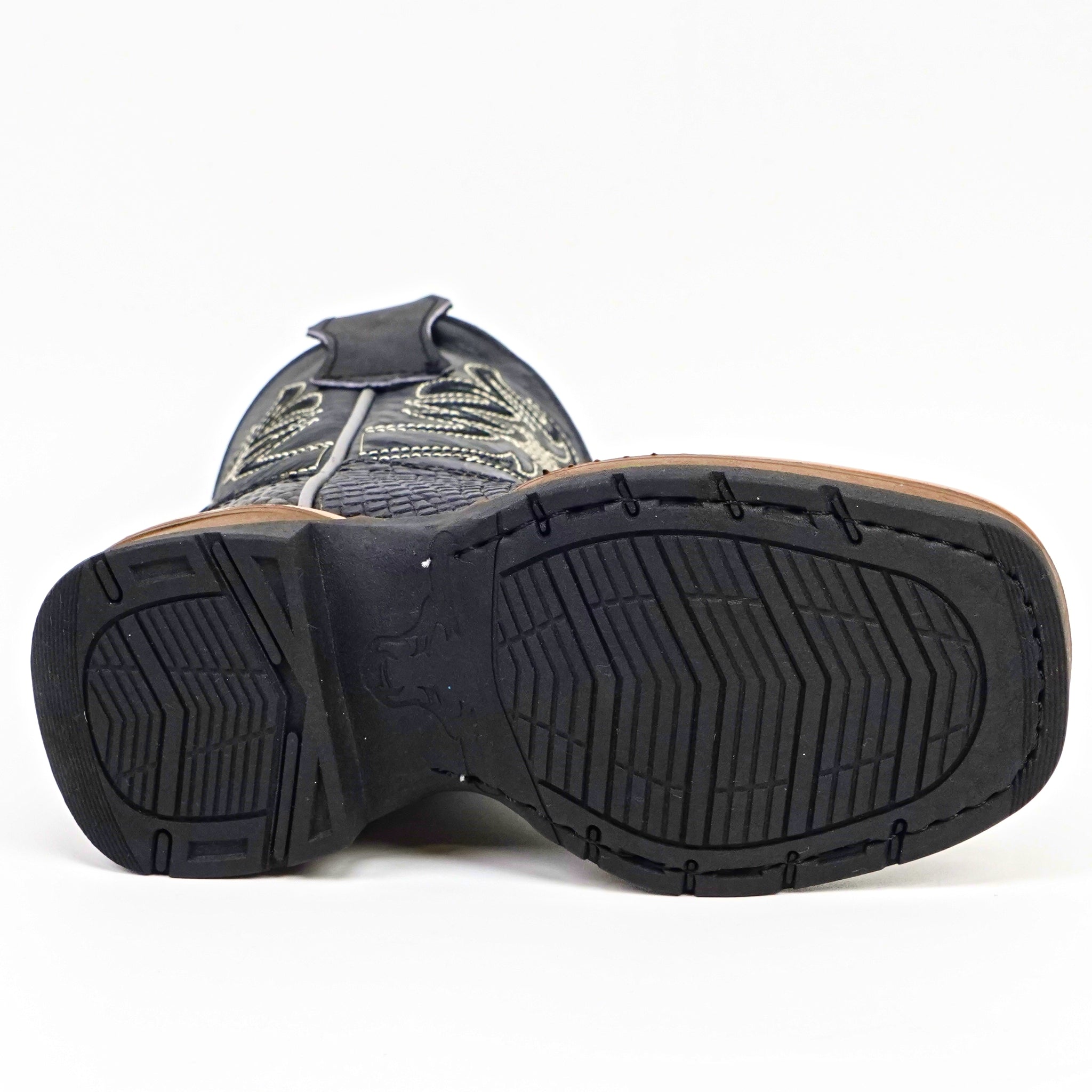Maurich - Kids Python Boots - Black - Square Toe