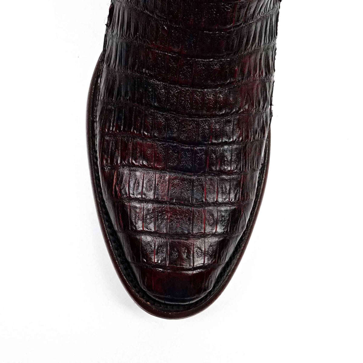 Rhodes Caiman Hornback Boots - Black Cherry - Round Toe (LM220)