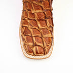 Butch Pirarucu Fish Boots - Matte Pecan - Square Toe