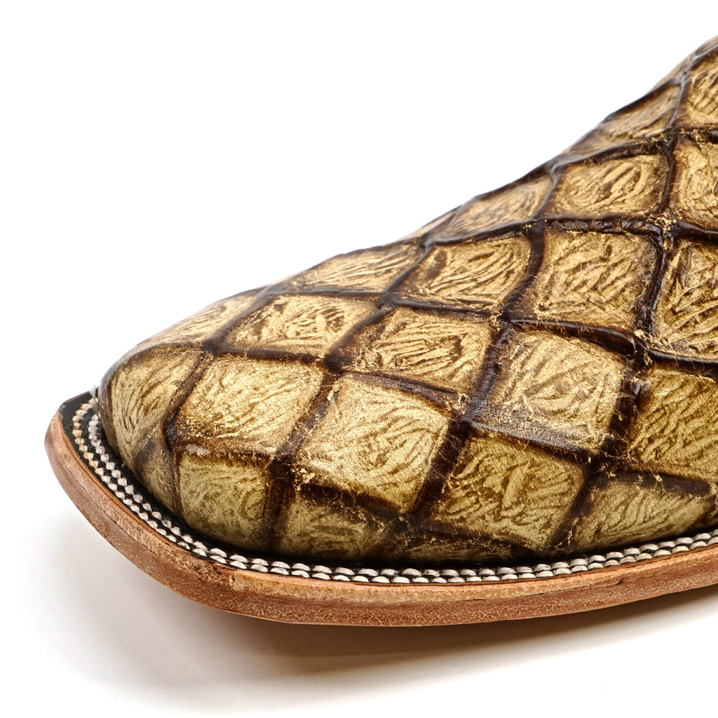 Pirarucu Orix - Embossed Leather - Square Toe (E687)