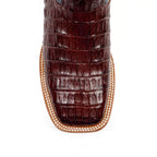 Ranger Caiman Belly Boots - Wine - Square Toe - Gomez Western Wear