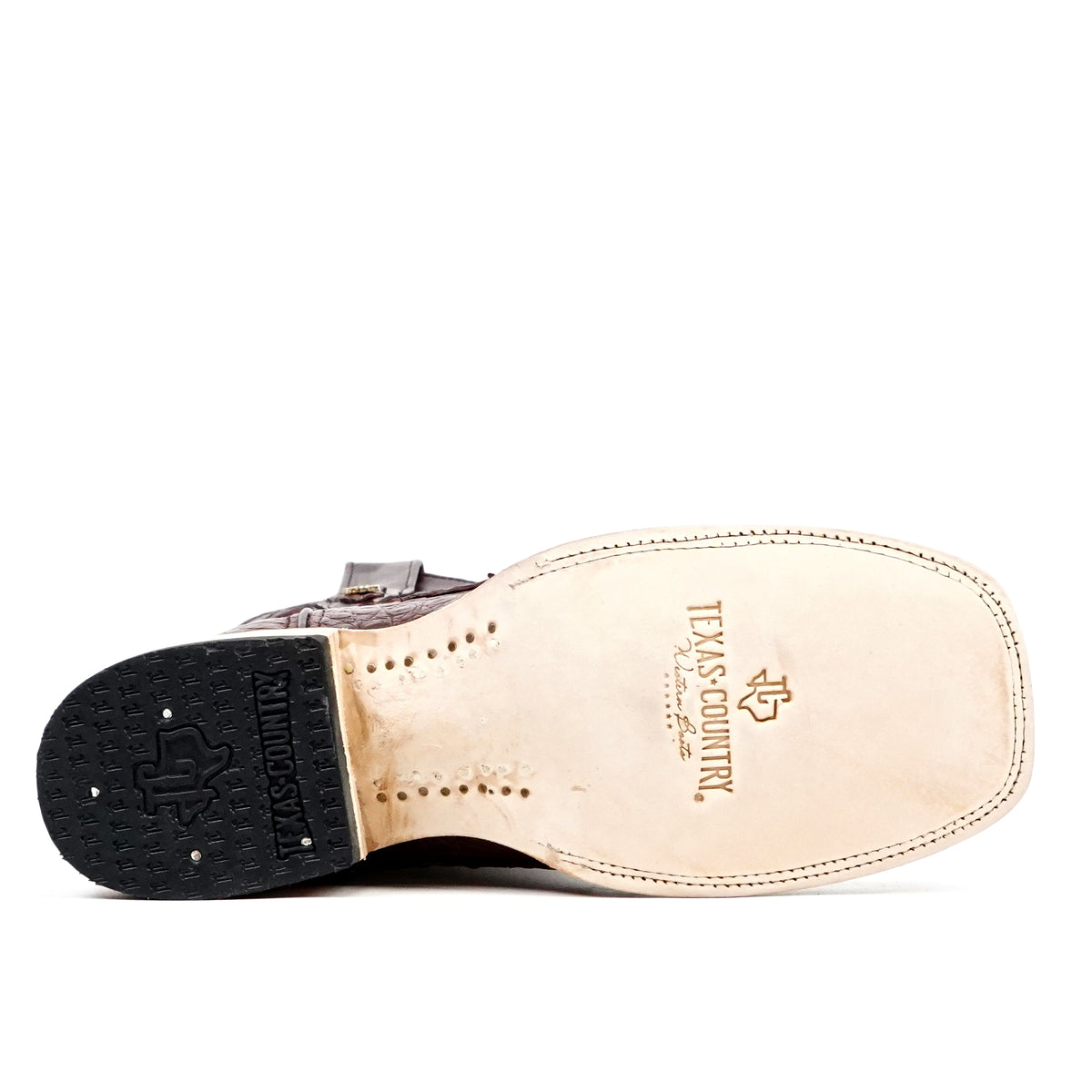 Rhodes Caiman Belly Boots - Wine - Square Toe (LM10) - Gomez Western Wear