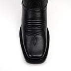 Grizzly Black Cowgirl Boots- Short Shaft - Narrow Square Toe (E862)