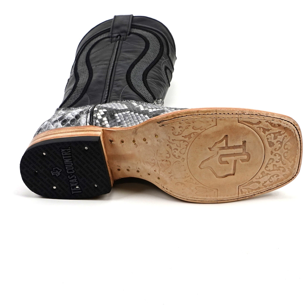 Python Natural - Embossed Leather - Square Toe (E913)