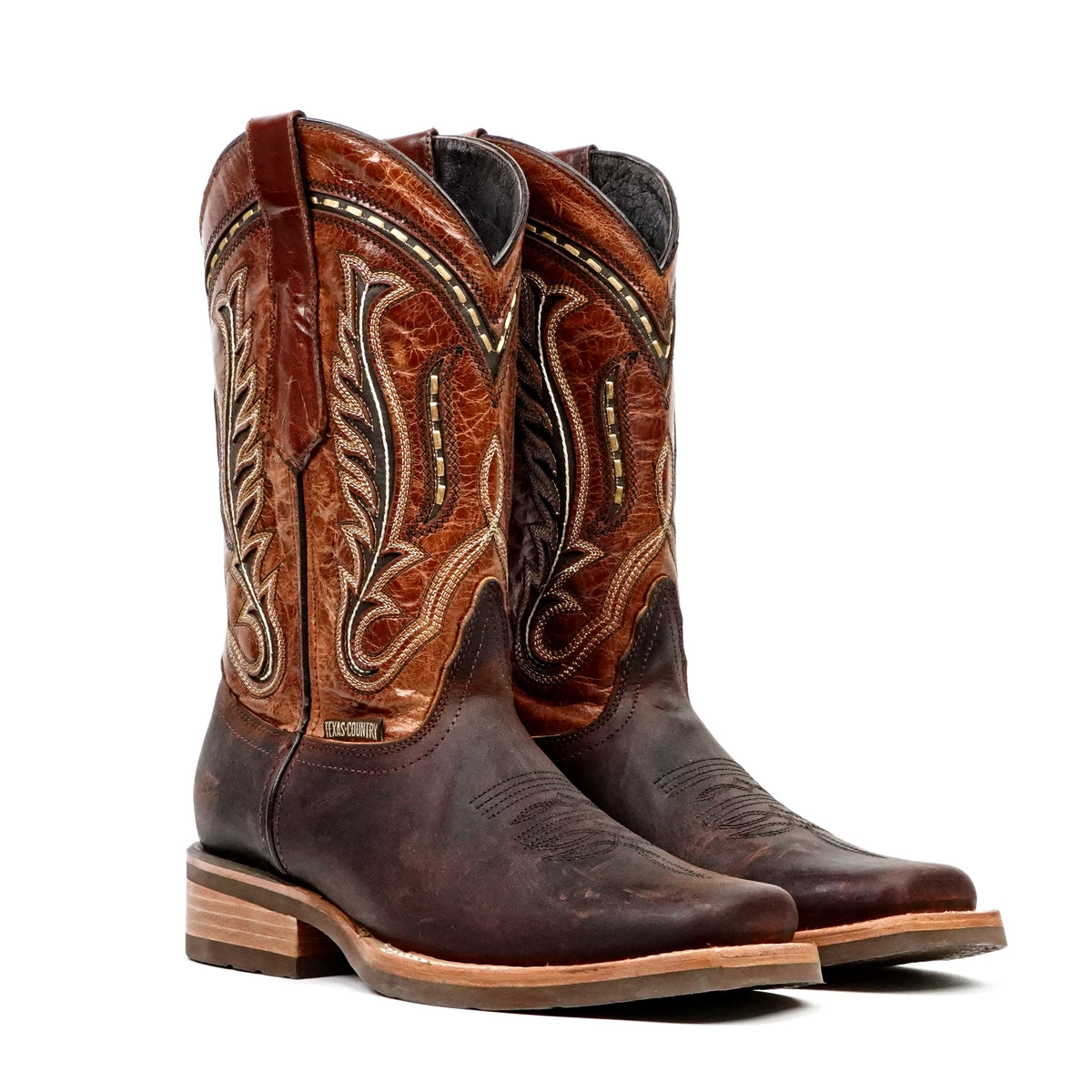 Botas de Vaquero Azkar Moka - Suela Antideslizante - Punta Rodeo (E28)