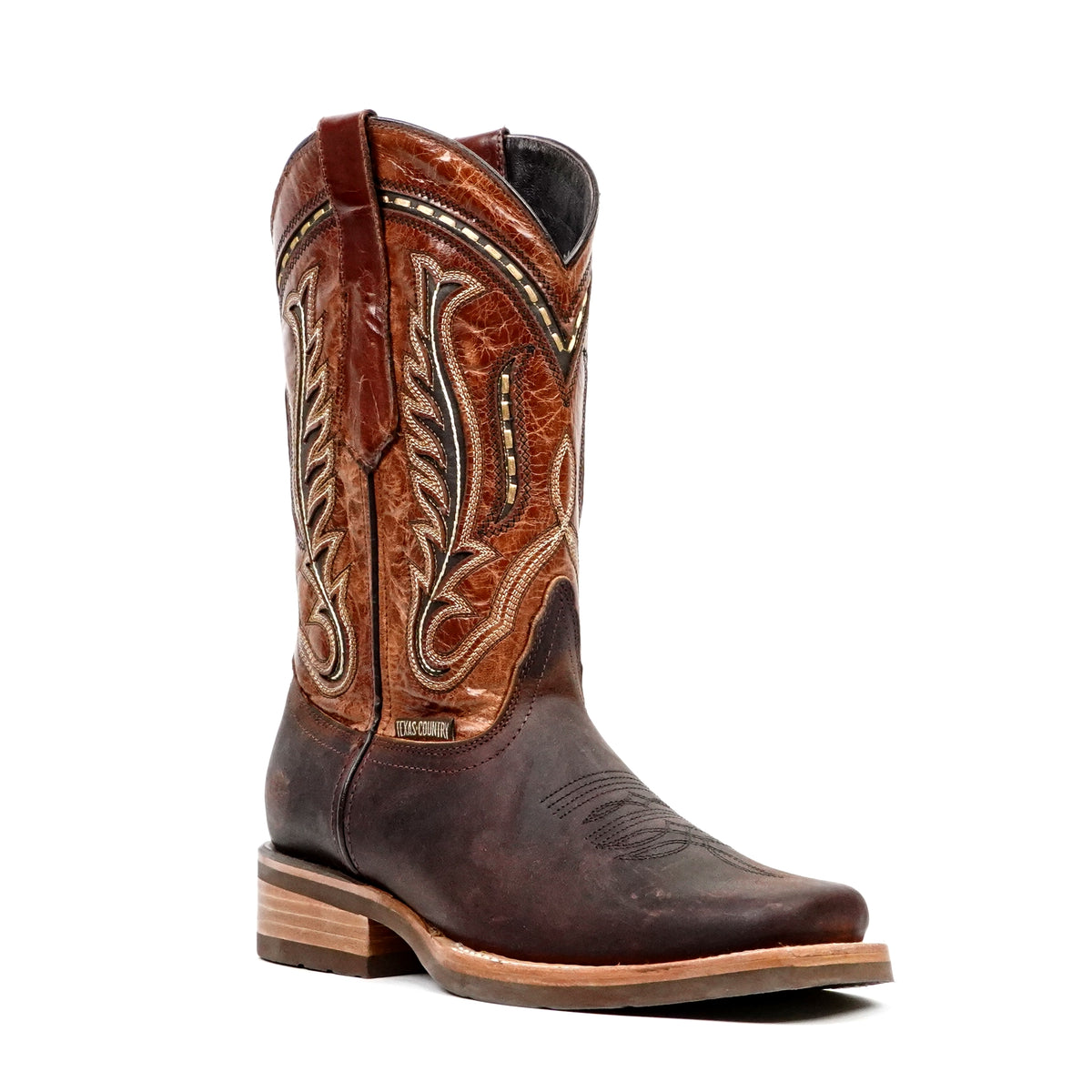 Botas de Vaquero Azkar Moka - Suela Antideslizante - Punta Rodeo (E28)