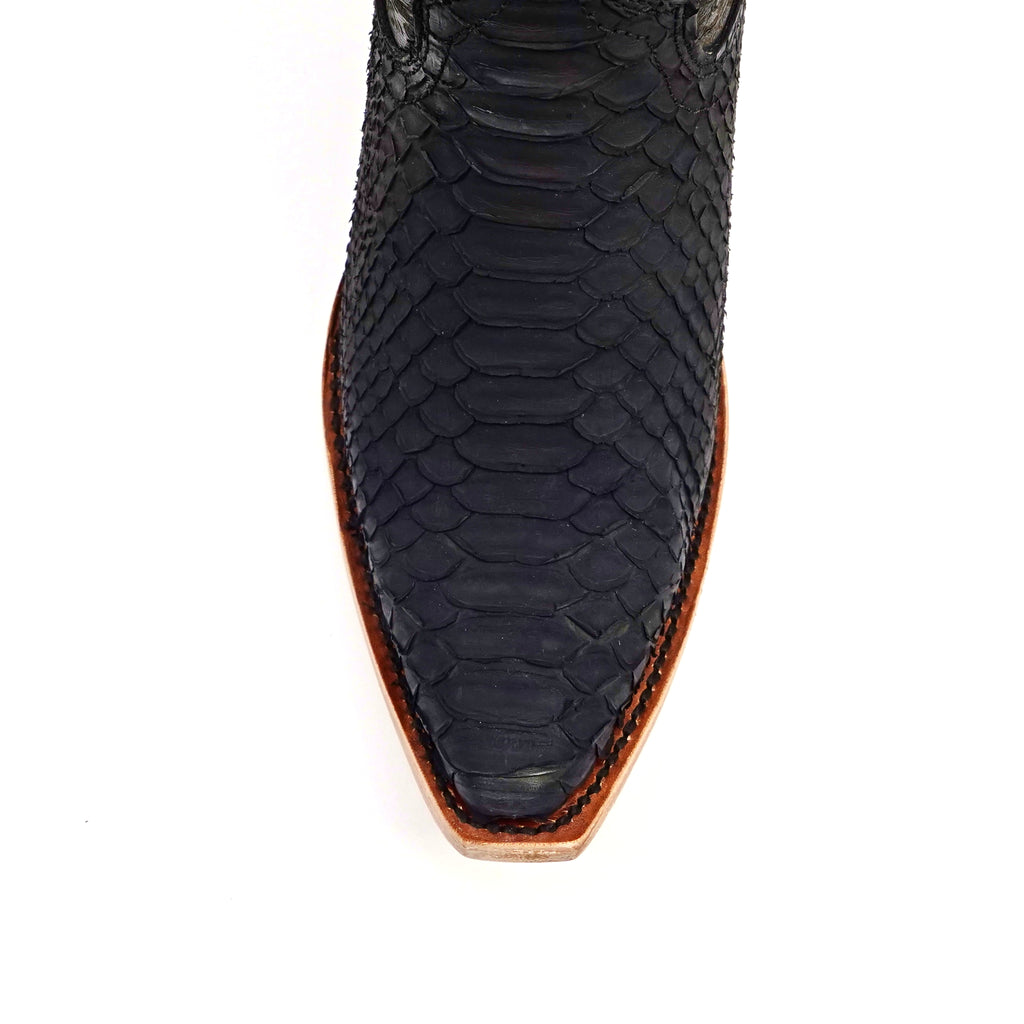 Python Black Cowgirl Boots - Tall Shaft - Snip Toe (E31)
