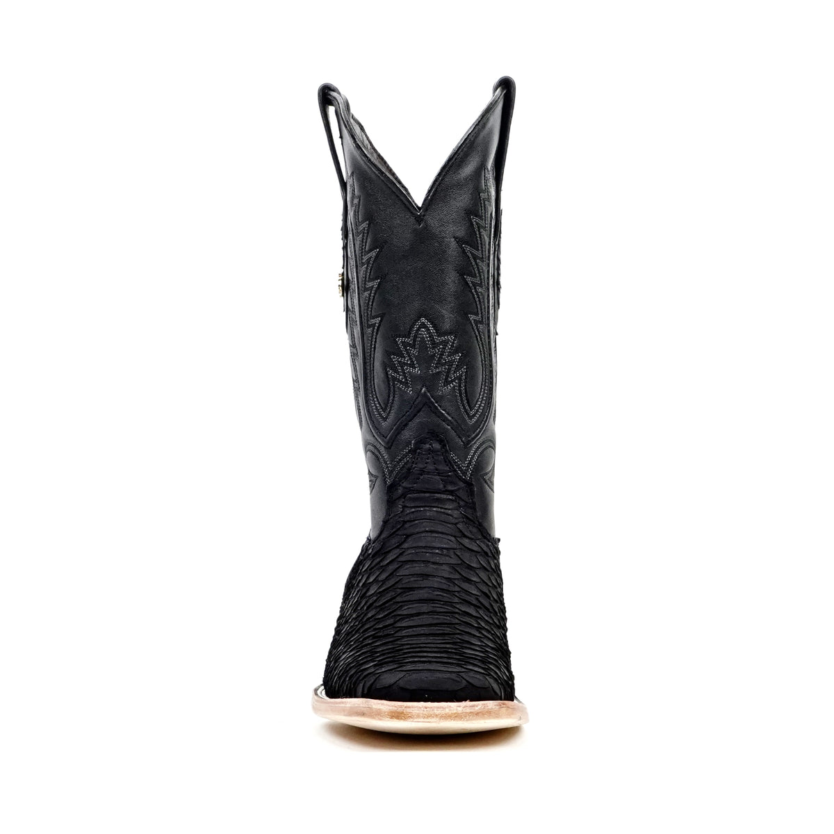 Tanner Python Boots - Matte Black - Square Toe (PN30)