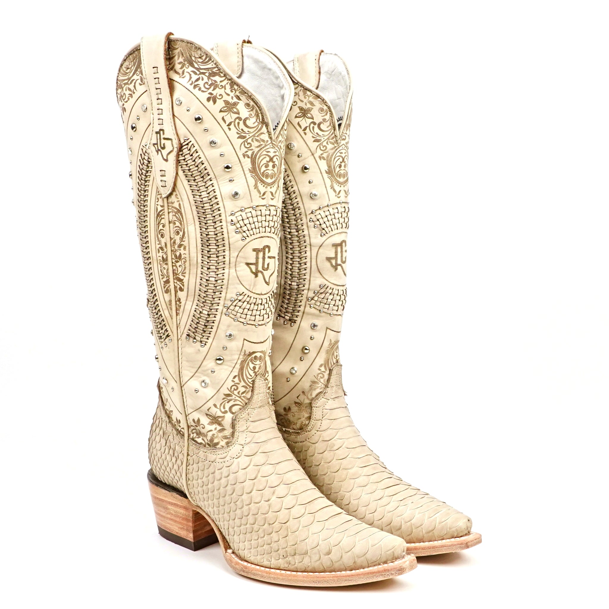Python Cappuccino Cowgirl Boots - Tall Shaft - Snip Toe (E31)