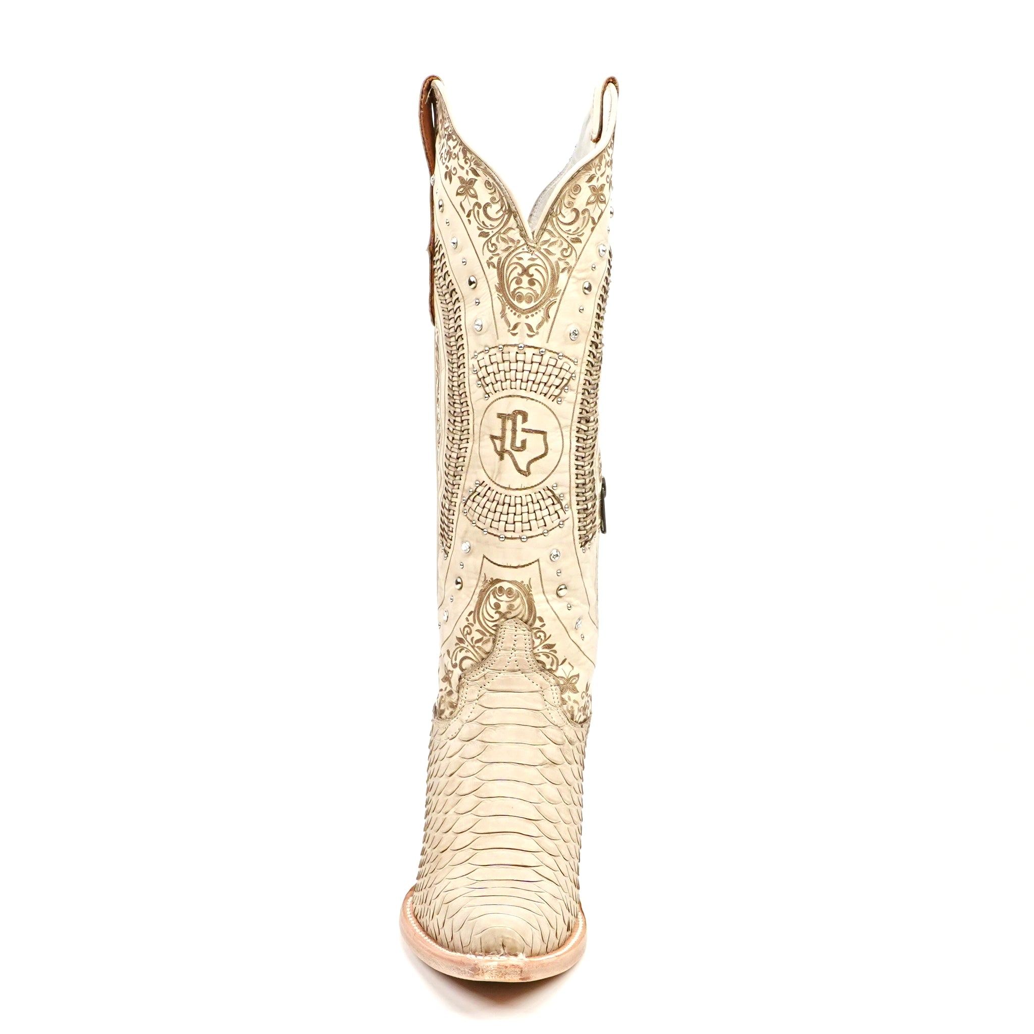 Python Cappuccino Cowgirl Boots - Tall Shaft - Snip Toe (E31)