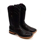Rhodes Caiman Belly Boots - Black Cherry - Square Toe (LM10)