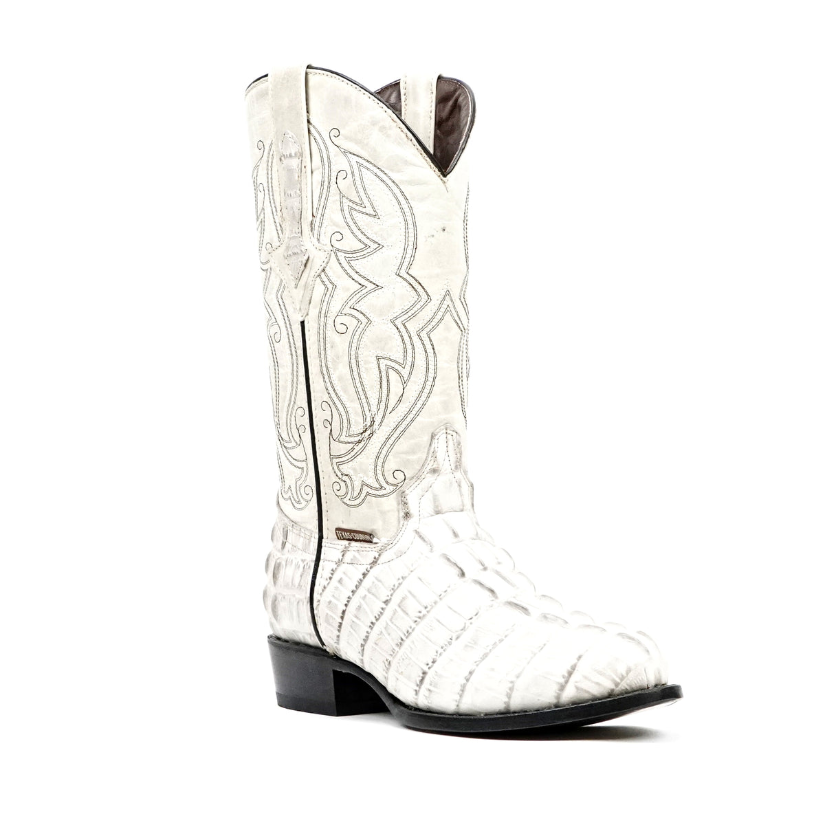 Botas de Piel de Cocodrilo (hueso de la cola) - Piel Grabada - Punta Redonda (E437)