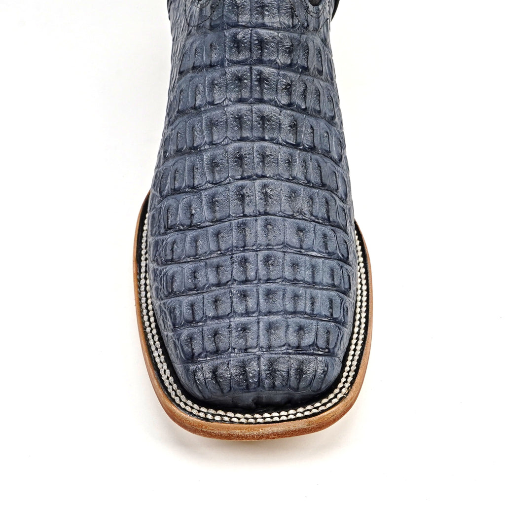 Rhodes Caiman Hornback Boots - Denim Blue- Square Toe (LM10)