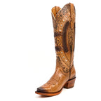 Priscila Cleyton Tobacco Cowgirl Boot - Tall Shaft - Snip Toe (E871)