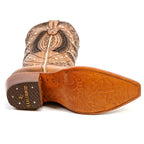 Priscila Cleyton Tobacco Cowgirl Boot - Tall Shaft - Snip Toe (E871)