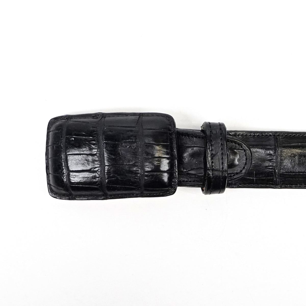 Exotic Full Quilt Alligator Belt - Black (C-001)