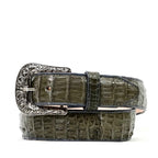 Exotic Full Quilt Caiman Belt - Gray (C-028)
