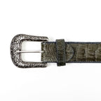 Exotic Full Quilt Caiman Belt - Gray (C-028)