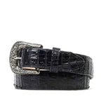 Exotic Full Quilt Caiman Belt - Black (C-028)