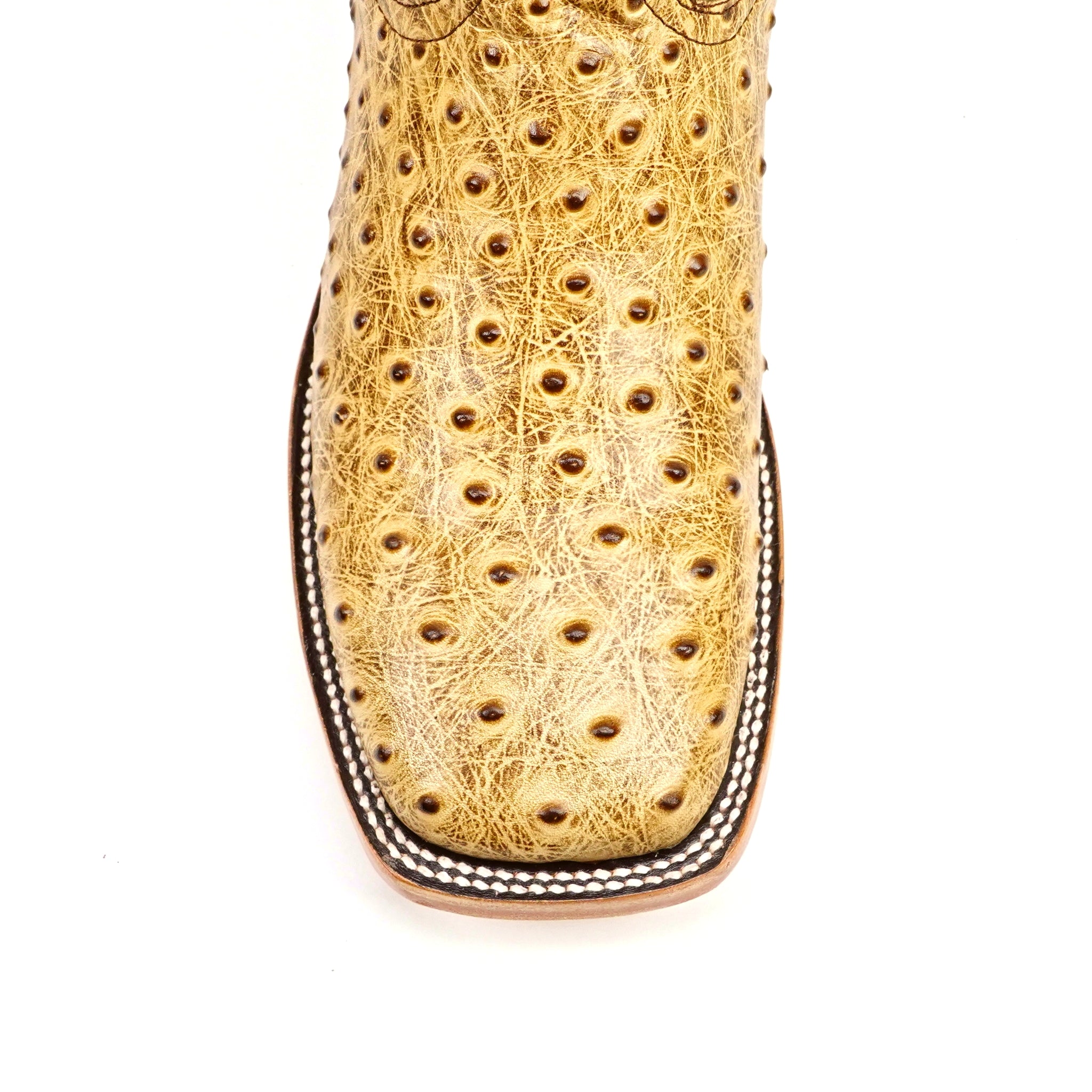 Ostrich Orix Cowboy Boots - Embossed Leather - Square Toe (E424)