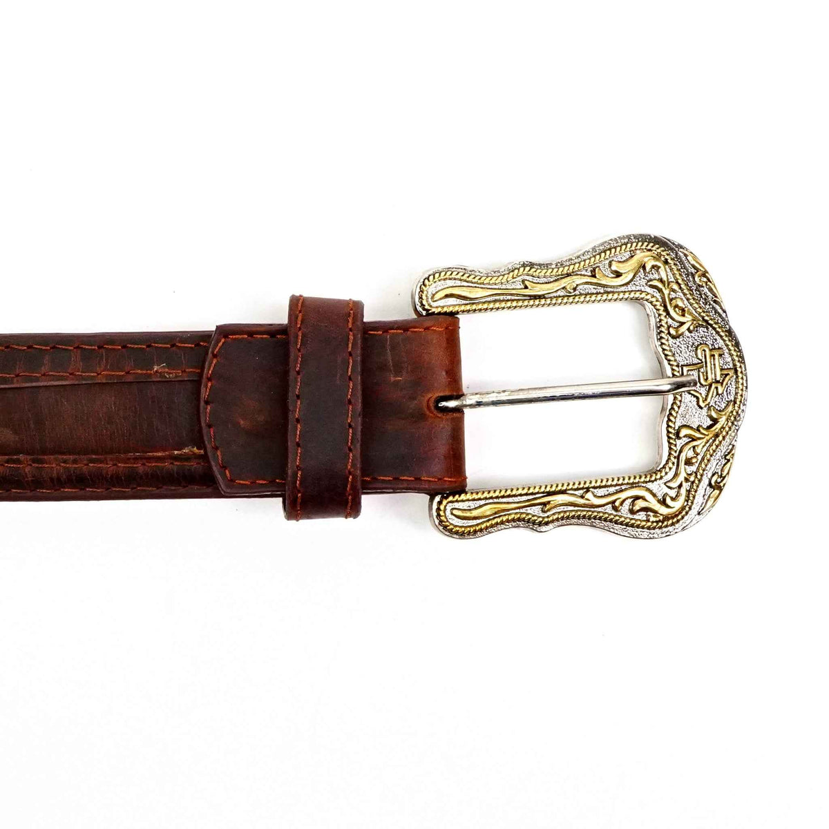 Distressed Mocha Leather Belt (C-V4601)