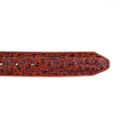 Ostrich Embossed Leather Belt - Cognac (C-IMI)